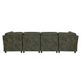 Modular Sectional Sofa With Custom Configuration And Removable Cushions - Olive