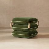 Monarch - Tassled Ottoman - Olive Green