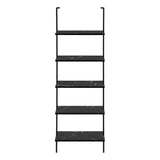 Bookshelf, Bookcase, Etagere, Ladder, 5 Tier, For Office, Marble Look Contemporary & Modern - Etageres - Alpine Outlets