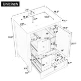 Modern Bathroom Vanity With Storage, Adjustable Shelf