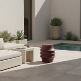 Calithea - Indoor Outdoor Side Table - Cherry Mahogany Concrete Finish