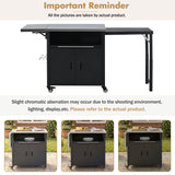 Foldable Outdoor Prep Station BBQ Cart With Trash Rack