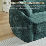 Curved Convertible Sofa, 2 In 1 Fold Out Bed With Pull Out Base And Deep Seat