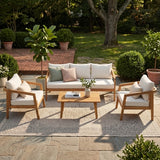 4-piece patio set 5-Seater Acacia Wood Patio Chat Set