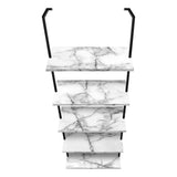 Bookshelf, Bookcase, Etagere, Ladder, 5 Tier, For Office, Marble Look Contemporary & Modern - Etageres - Alpine Outlets