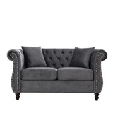 Chesterfield Sofa With Rolled Arms And Nailhead Trim