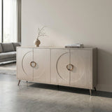 Modern Sideboard Buffet Server Cabinet Lacquered Wood Storage 60x31in