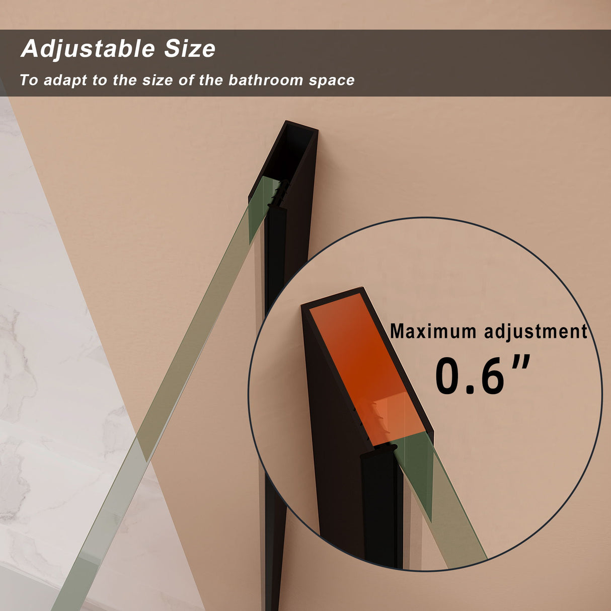 Frameless Neo Angle Shower Door WithTempered Glass