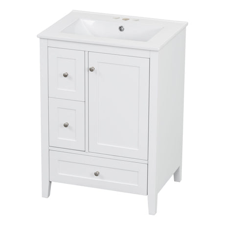 Modern Bathroom Vanity With Storage, Adjustable Shelf