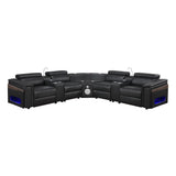 Nova - Sectional With Bluetooth Speaker, LED And Lifting Wine Cabinet