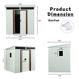 Outdoor Metal Storage Shed Garden Building Heavy Duty 6x4ft Steel