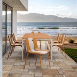 Modern Striped Blocking Single Chairs (Set of 4)