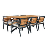 Modern 7-Piece Outdoor Beige Dining Set