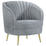 Sophia - 3 Piece Upholstered Channel Tufted Sofa Set - Gray