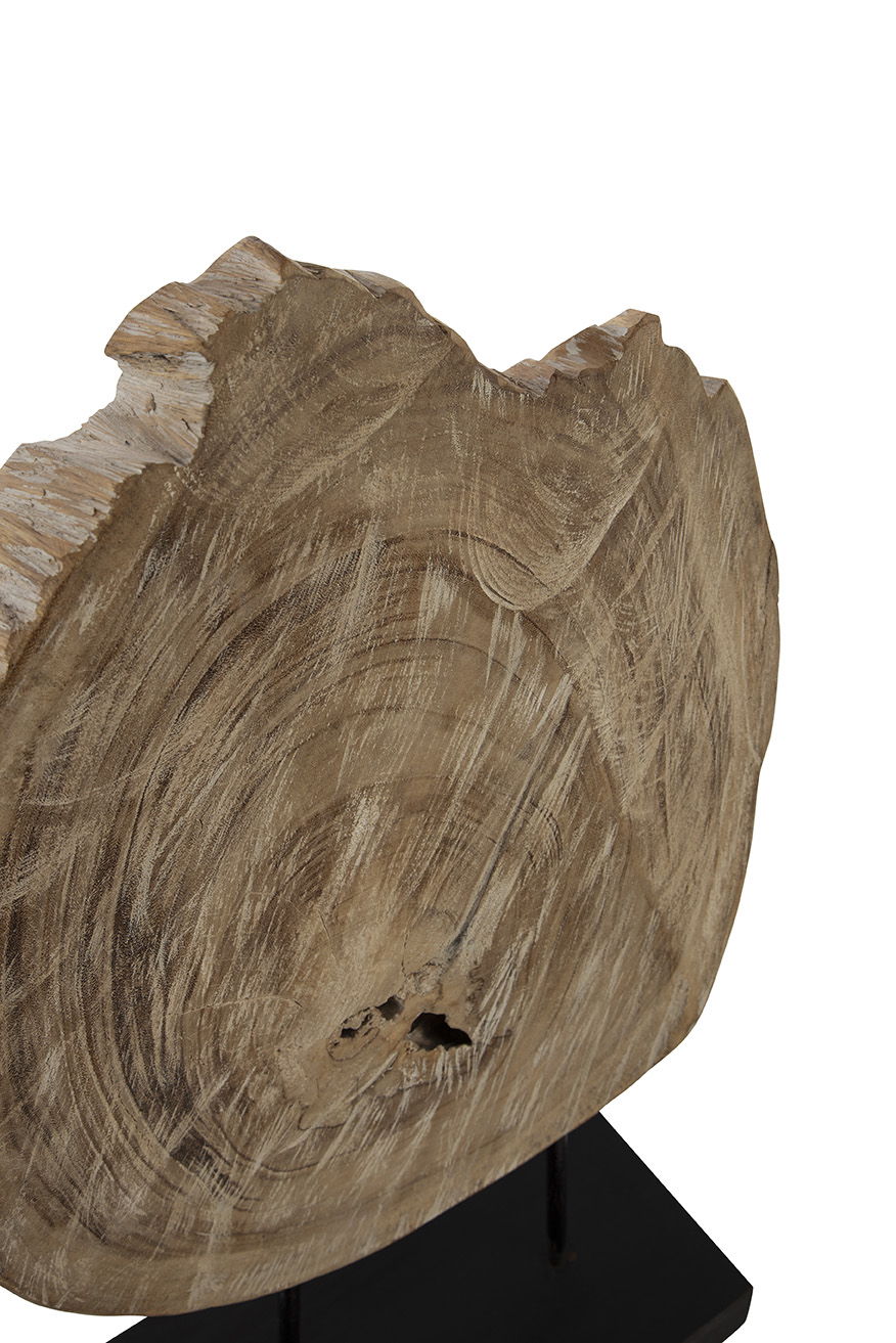 Wood Sculpture - Light Brown / Black