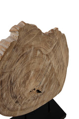 Wood Sculpture - Light Brown / Black
