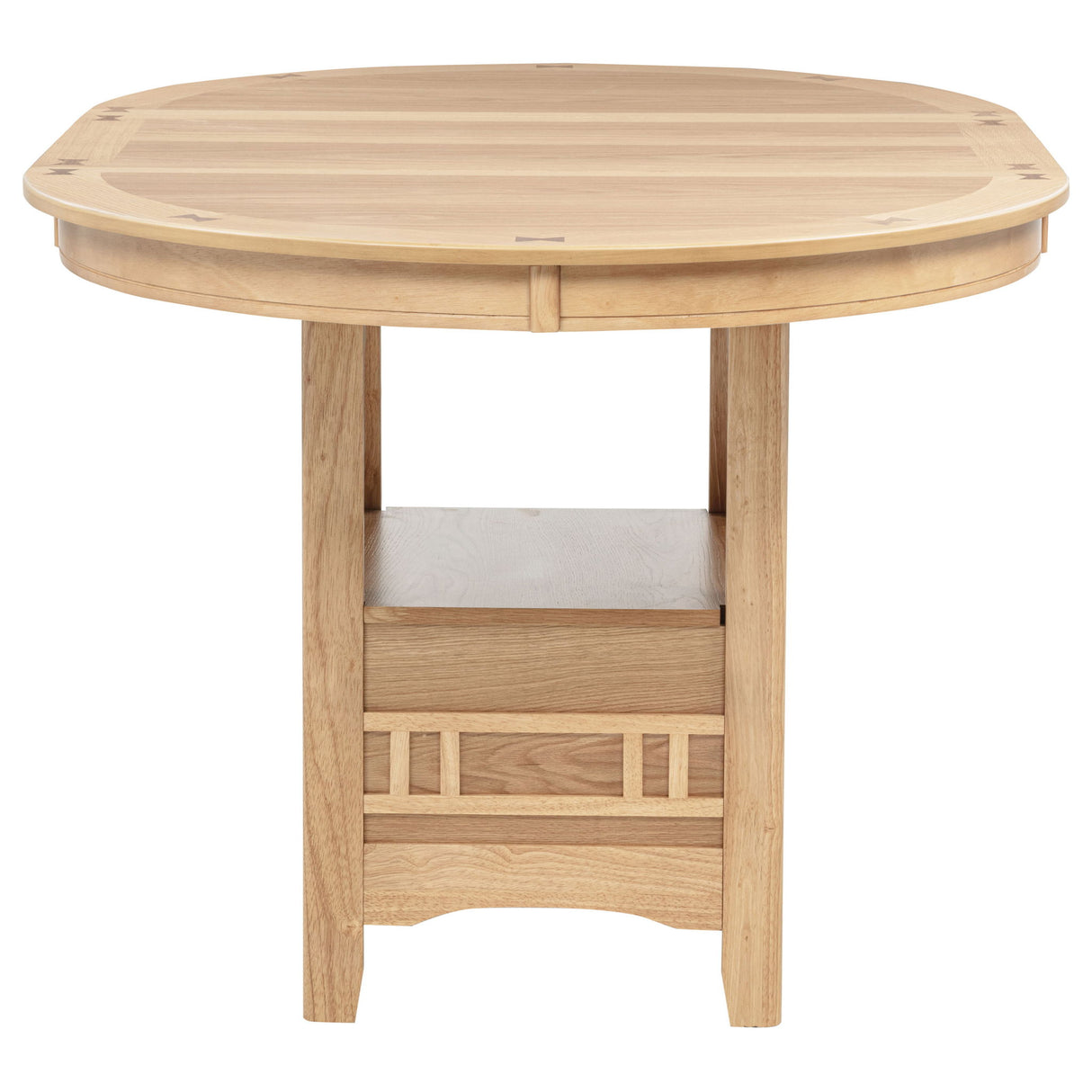 Davis - 5 Piece Oval Counter Height Dining Set With Expandable Table - Light Oak