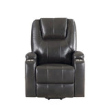 Recliner With Power Lift & Massage - Gunmetal