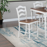5 Piece Counter Height Dining Set With Table 4 Chairs - Oak / White
