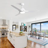 Ceiling Fan With Remote Control And LED Light, Blades, Reversible DC Motor For Indoor / Outdoor Use - White