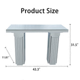 Console Table, Rectangular Entryway Desk For Living Room - Silver