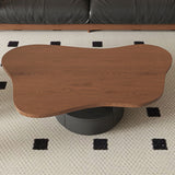 Cloud Coffee Table With 2 Drawers & Multi Layer Storage - Dark Walnut / Matt Black