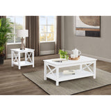 Slater - End Table With X Frame Trim - White