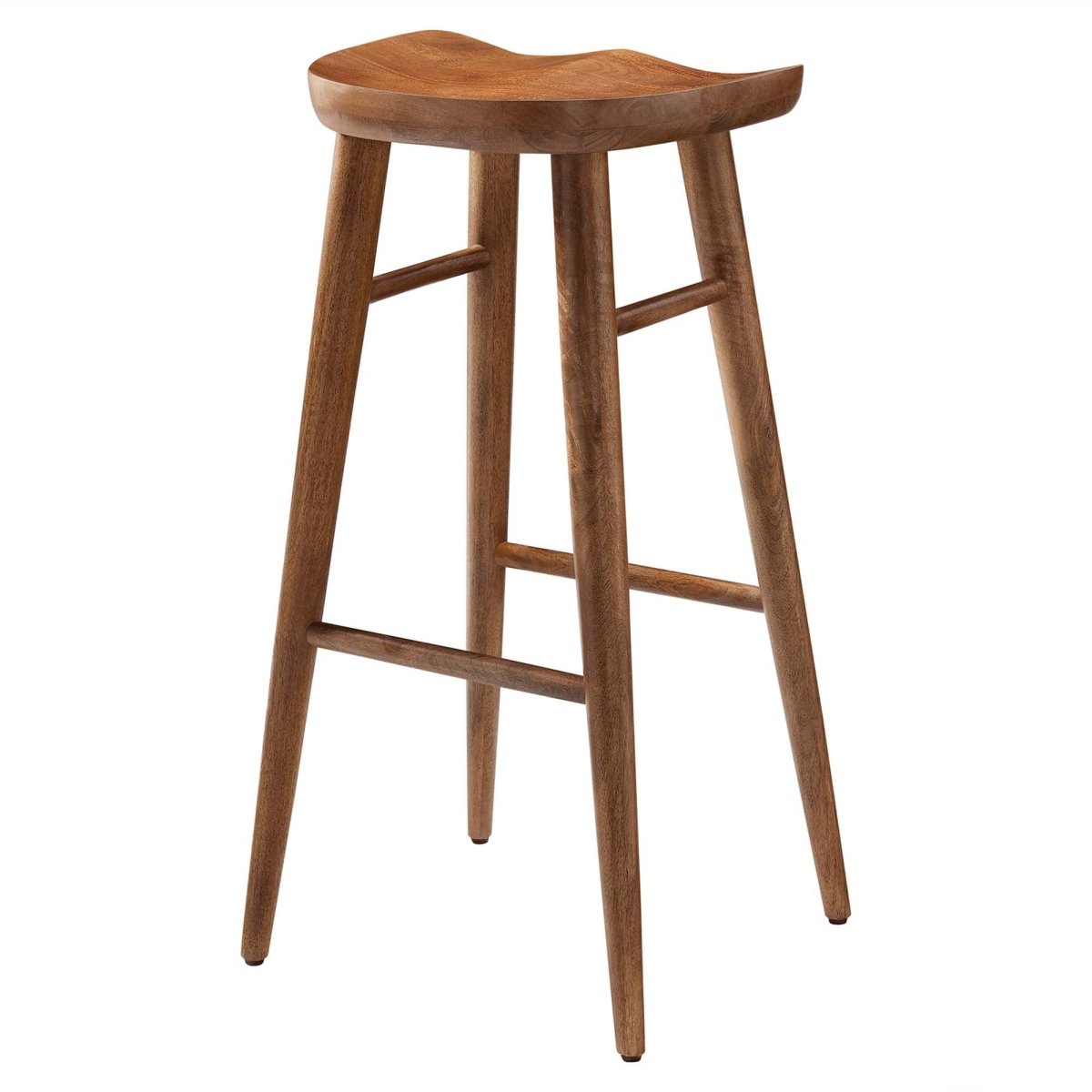 Backless Solid Mango Wood Saddle Seat Bar Stools Set of 2 - Stools available at Alpine Outlets in Denver