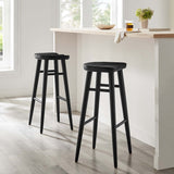 Backless Solid Mango Wood Saddle Seat Bar Stools Set of 2 - Stools available at Alpine Outlets in Denver