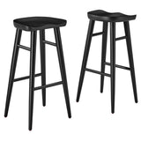 Backless Solid Mango Wood Saddle Seat Bar Stools Set of 2 - Stools available at Alpine Outlets in Denver