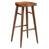 Backless Solid Mango Wood Saddle Seat Bar Stools Set of 2 - Stools available at Alpine Outlets in Denver