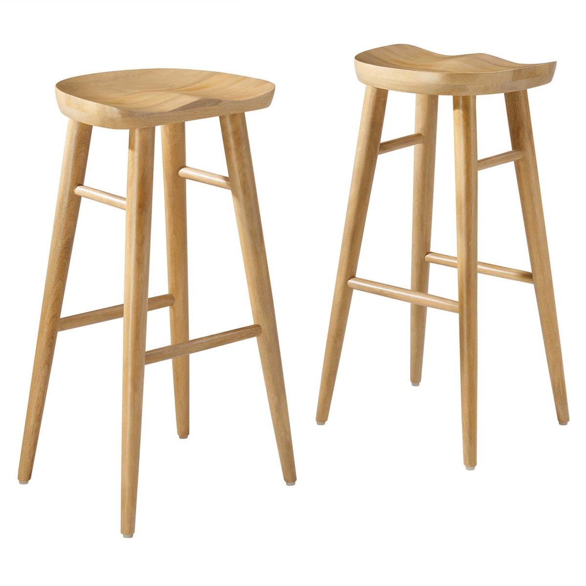 Backless Solid Mango Wood Saddle Seat Bar Stools Set of 2 - Stools available at Alpine Outlets in Denver