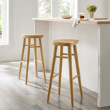 Backless Solid Mango Wood Saddle Seat Bar Stools Set of 2 - Stools available at Alpine Outlets in Denver