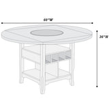 Counter Height Dining Table With Built In Lazy Susan And Storage Shelves