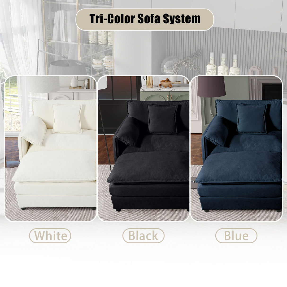 Modern Upholstered Loveseat And Armchair Set With Pillows