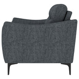 Oberle - Upholstered Sloped Track Arm Loveseat - Charcoal