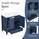 Modern Bathroom Vanity With Sink, 1 Cabinet & 3 Drawers