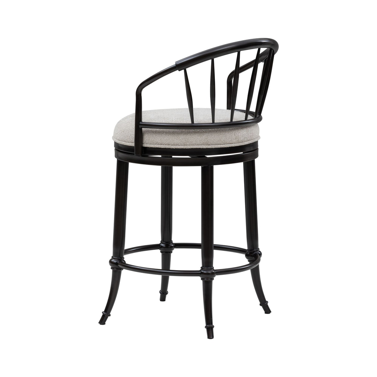 Luther - Commercial Grade Steel Frame Fabric Upholstered Swivel Counter Height Barstool