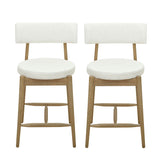 Mid Century Modern Counter Stools, Fabric Upholstered Chairs