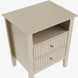 Fluted Nightstand With 2 Drawers
