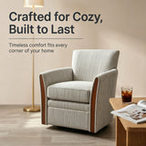 Swivel Accent 360° Rotating Armchair With Turntable Base For Living Room - Cream Beige