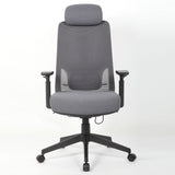 High Back Breathable Ergonomic Office Chair With Adjustable Headrest & 5D Armrest, Height Adjustable Swivel - Antique Gray