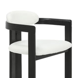 Jazmin - Curved Back Wood Dining Chair With Boucle Fabric Seat Set