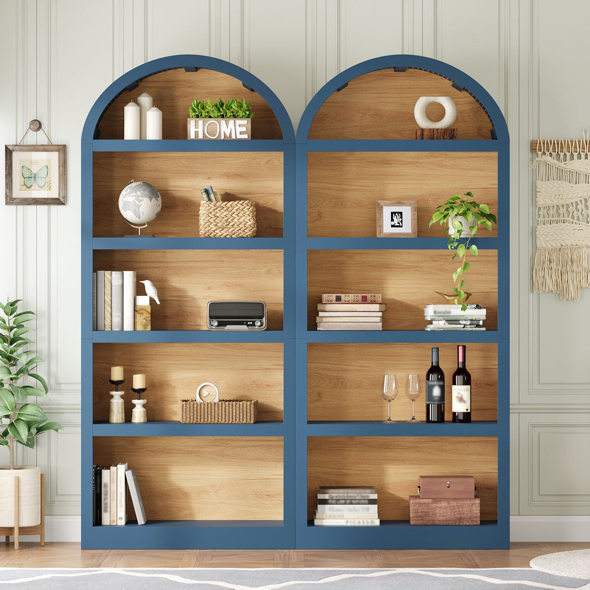Freestanding Tall Bookshelves (Set of 2)