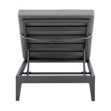 Menorca - Outdoor Patio Adjustable Chaise Lounge Chair In Aluminum With Gray Cushions