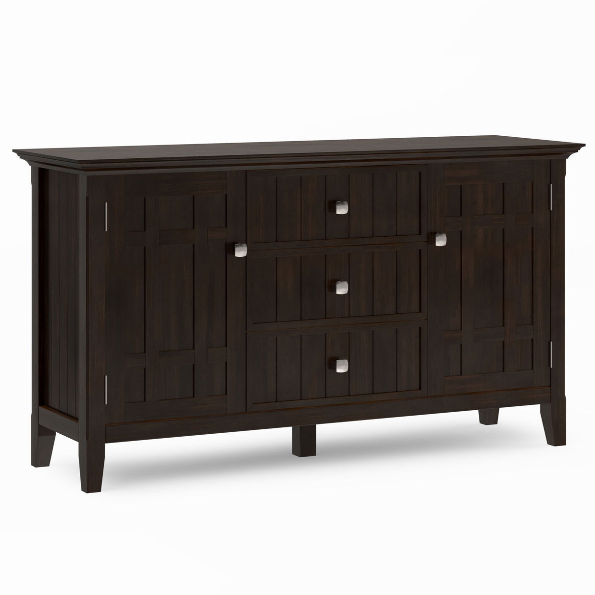 Sideboard Buffet Storage Cabinet with Drawers in Wood 54x30in Dark Brown