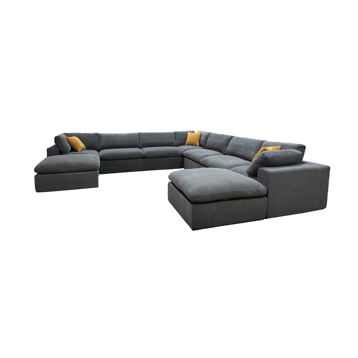 Custom Configuration Modular Sectional & Toss Pillows