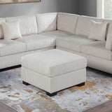 Contemporary L - Sectional Sofa Set With Ottoman And Pillows