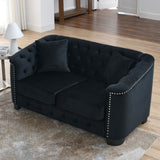 Modern Chesterfield Sofa With Tufted Backrest For Living Room