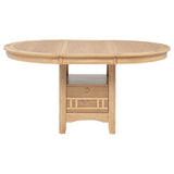 Davis - 5 Piece Oval Extension Leaf Dining Set With Pedestal Base - Light Oak